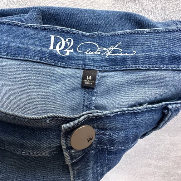 DG2 Diane Gilman Women's 14 Wide Leg Crop Paisley Floral Embroidered Jeans HSN - Picture 6 of 11